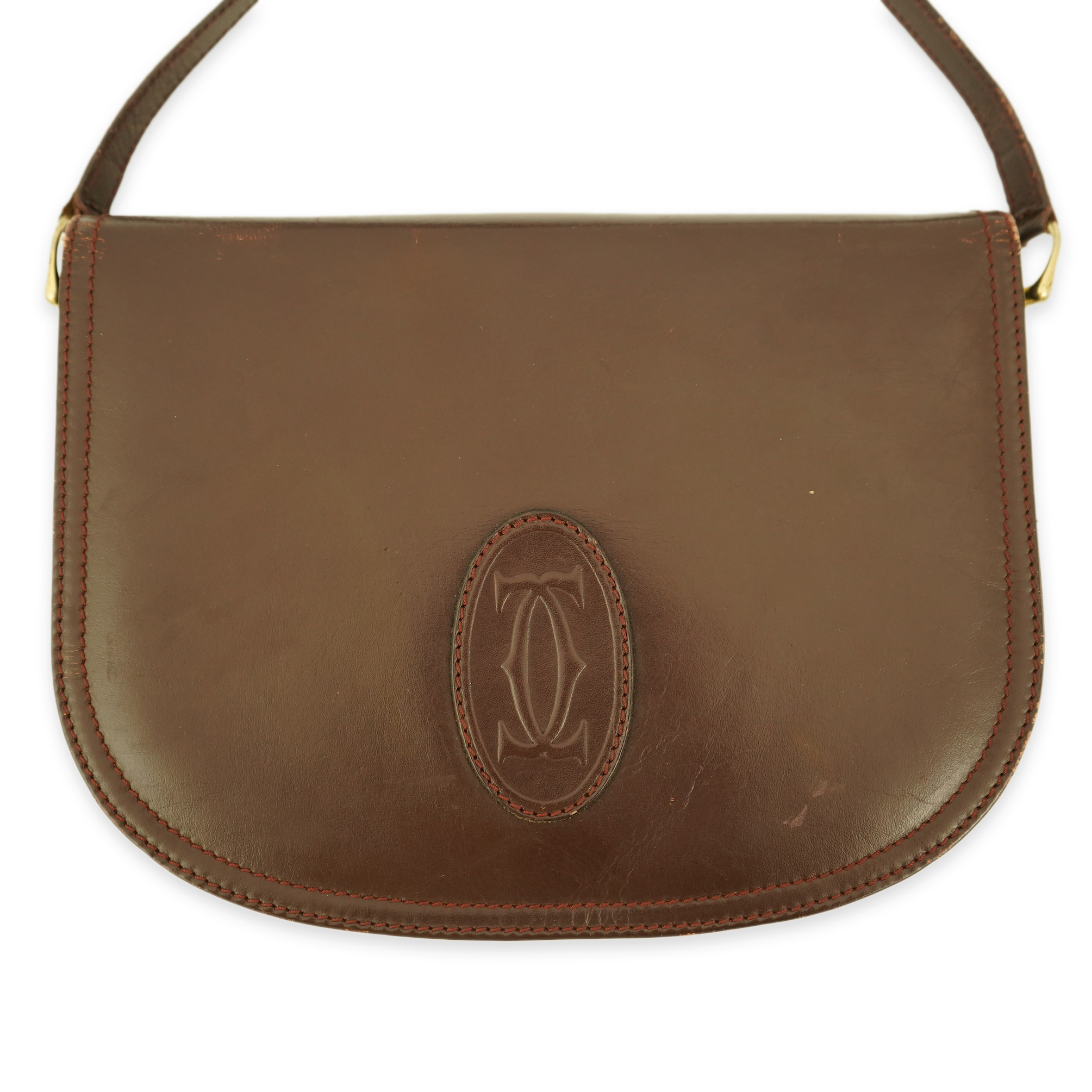 A Cartier leather shoulder bag